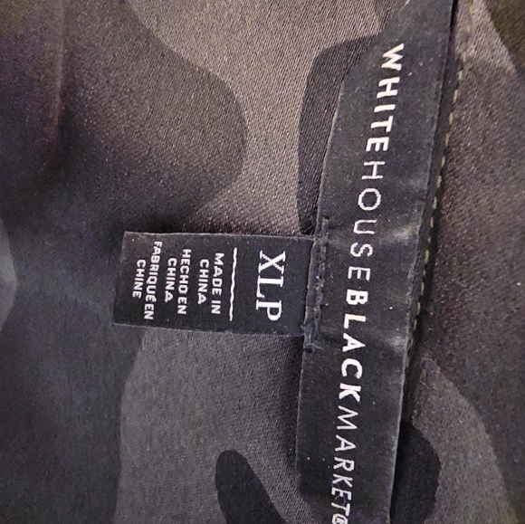 PETITE - ​White House Black Market Camo Utility Shirt Dress Olive Green - Picture 5 of 7